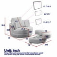 thumbnail image 3 of Swivel Accent Barrel Chair with Storage Ottoman, 39"W Oversized Swivel Chair with Large Moon Storage Ottoman & 4 Pillows, Chaise Lounge Chair Circle Swivel Barrel Chairs Barrel Sofa Club Lounge Chair, 3 of 7