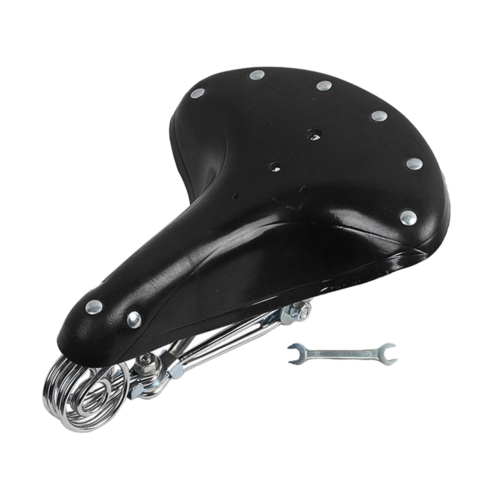 Siège De Vélo Classique Vintage, Cuir PU Marron, Ressorts, Retro Saddle, Neuf