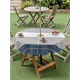 thumbnail image 5 of Outdoor Tablecloth with Umbrella Hole, Haze Blue Grey Stripe Spillproof Waterproof Outdoor Table Cover, Modern Art Horizontal Striped Patio Tablecloths for Party/Garden/Picnic, Round 54 inch, 5 of 9
