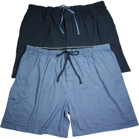 Hanes Mens 100% Cotton Jersey Lounge Pajama Sleep Short - Sizes S - 2XL 40129-Small (Champbre Blue Heather/Blue Depth)