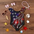 thumbnail image 5 of Grblisyd 4th of July Girls Swimsuit American Flag Crew Neck Flutter Sleeve Swimwear Beach Quick Dry Independence Day Bathing Suit for Kids 7-8 Years, 5 of 6