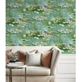 thumbnail image 6 of NextWall  Lily Pond Peel and Stick Wallpaper 20.5 in. W x 18 ft. L - Olive & Sky Blue, 6 of 8