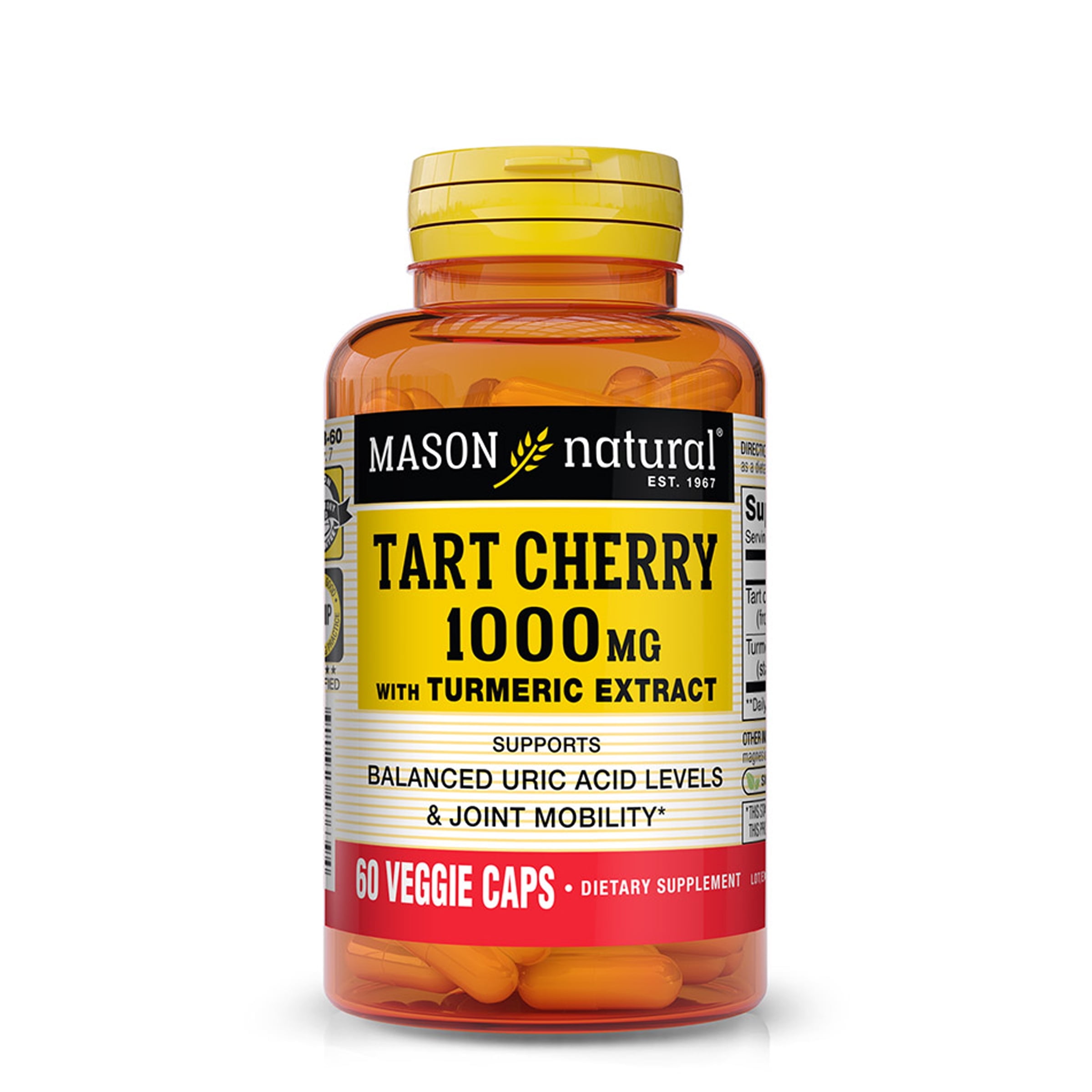 (5 pack) Mason Natural Tart Cherry with Standardized Turmeric 60 Veg Caps