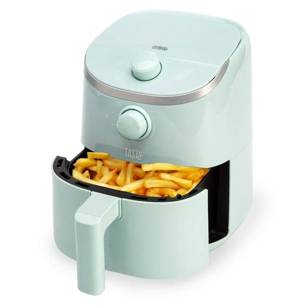 Tasty Freidora de aire personal, comidas más saludables en minutos, control de temperatura ajustable hasta 400 °F, diseño fácil de usar, canasta y bandeja antiadherentes fabricadas sin PFAS, PFOA, PFO