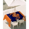 thumbnail image 2 of Orange Navy Blue Seahorse Outdoor Tablecloth with Umbrella Hole, Summer Beach Coastal Modern Spillproof Waterproof Outdoor Table Cover, Patio Tablecloths for Party Picnic Camping, Rectangle 60"x84", 2 of 9