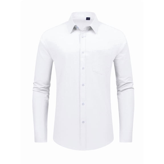 Youclos Men's Cotton Long Sleeve Casual Button-Down Shirt, Breathable Soft
