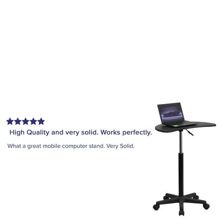 Flash Furniture - Eve Half-Round Contemporary Laminate  Laptop Desk - Black