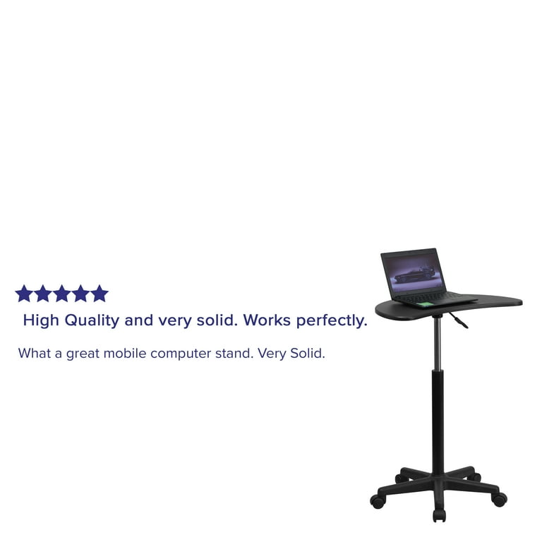 Flash furniture black sit to stand mobile laptop computer desk deals