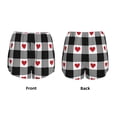 thumbnail image 6 of Uemuo Heart Black Buffalo Plaid Gingham Pattern Women's Athletic Shorts High Waisted Running Shorts with Liner Pockets Gym Elastic Workout Shorts-Medium, 6 of 9