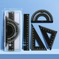 thumbnail image 2 of 4pcs Metal Drafting Set with Storage Box Students Measure Ruler Set Multi-Function Set, 2 of 10
