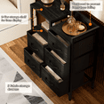 thumbnail image 3 of TYDIMOR 5 Drawer Fabric Dresser for Bedroom, Black Oak Chest for Closet & Living Room, Ideal for Adults, 3 of 9