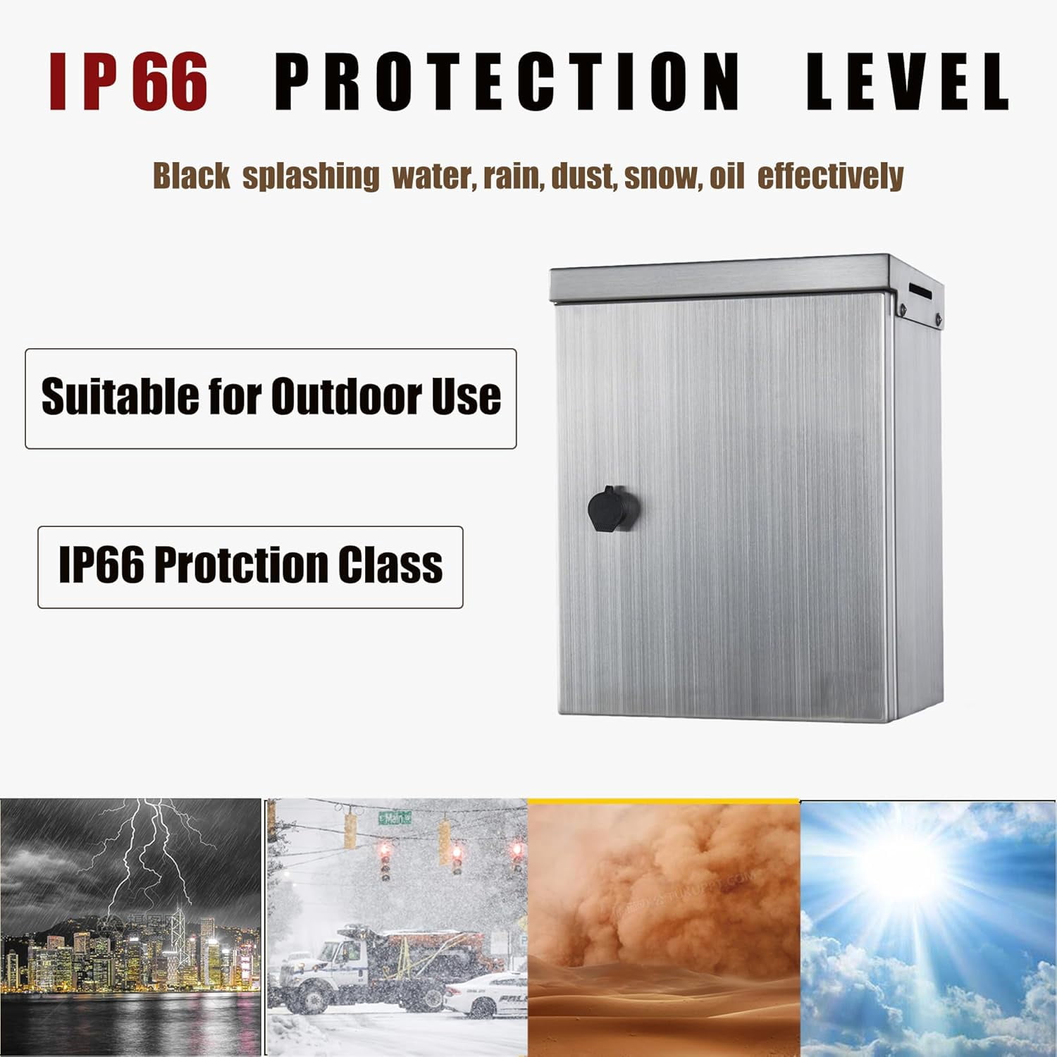 MJBOX SD-17x12x6 Steel Electrical Enclosure Box - Double Compartment Design, Indoor Outdoor Protective Junction Box