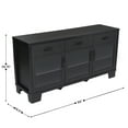 thumbnail image 4 of Emma + Oliver 59" Engineered Wood Buffet Sideboard Storage Cabinet for Kitchen/Dining Room with 3 Drawers and 3 Tempered Glass Doors in Black, 4 of 11