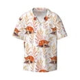 thumbnail image 3 of Cauagu Cute Sleepy Fox Men's Short Sleeve Button Down Hawaiian Shirt for Men Bowling Shirts Casual Summer Beach Shirt,Small, 3 of 6
