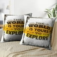 thumbnail image 3 of LALILO Throw Pillow Covers World Creative Adventure Motivation Cushion Cover 18" x 18", 2 Pack, 3 of 6