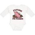 thumbnail image 3 of Inktastic Future Pig Farmer with Cute Pig Family Boys or Girls Long Sleeve Baby Bodysuit, 3 of 5