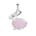thumbnail image 1 of Beads Rabbit Animal Necklaces & Pendants Chakra Reiki Pink Purple Crystal, 1 of 6
