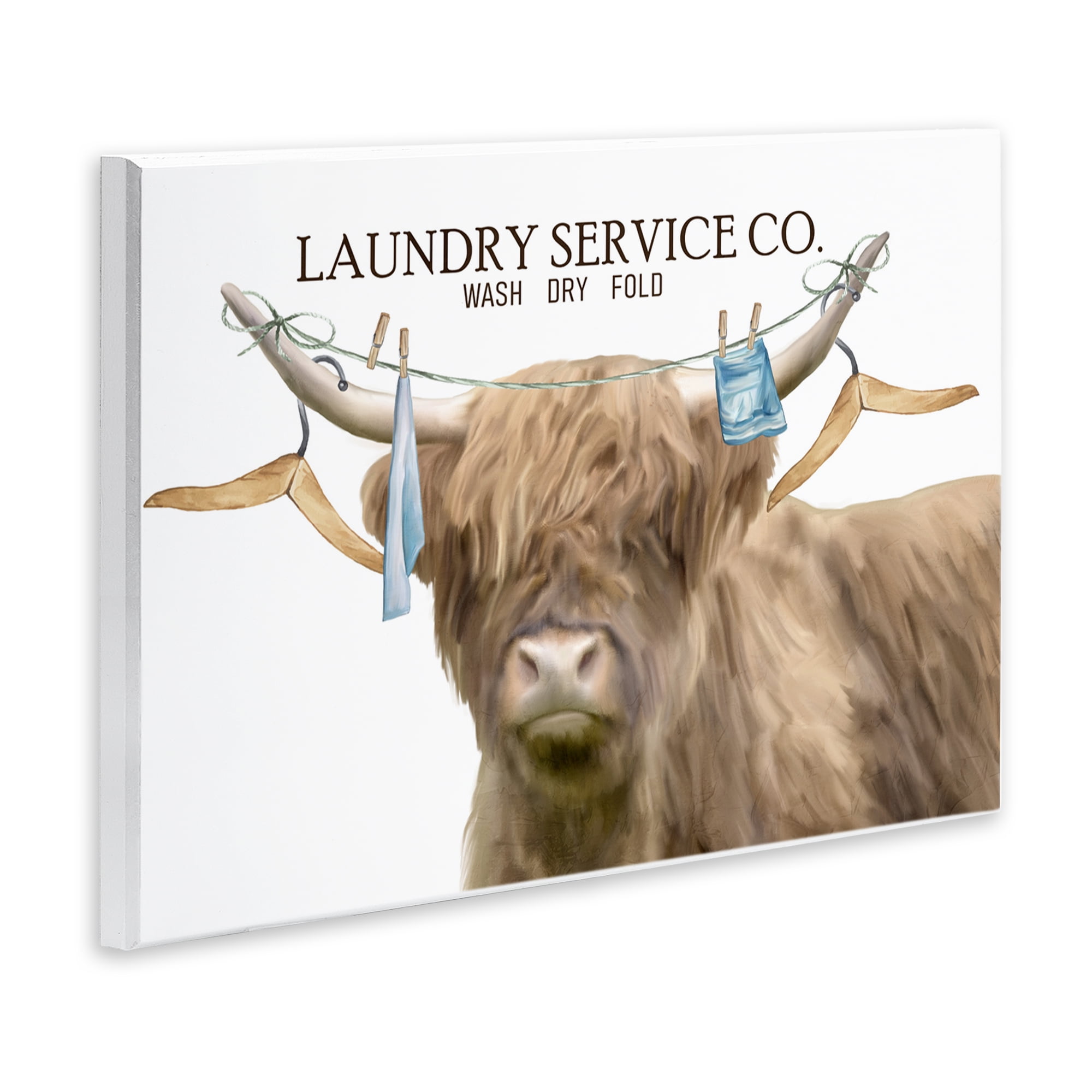 Laundry Service Cattle Wall Plaque Art, design by Kim Allen