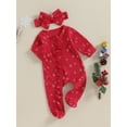 thumbnail image 3 of Suealasg Baby Girls Christmas Footies Rompers Newborn Long Sleeve Christmas Tree Print Zipper Jumpsuit 3 6 12 18 Months Infant Girls Boys Fall Winter Clothes, 3 of 9