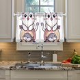 thumbnail image 2 of Yayeee Kitchen Curtains Tier Pair Light Filtering 27"x24" Rod Pocket Short Cafe Window Panel, White Cute Cat, 2 of 7