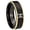 Black And Gold Step Edge, variant on Pisces Zodiac Concave Black Tungsten Men Ring 10MM