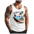 thumbnail image 1 of Zmoon Men's 3D Digital Printing Street Style Loose Beach Coconut Tree Vacation Vest, 1 of 4