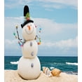 thumbnail image 3 of Snowman Duvet Cover Set Twin Size, Winter Vacation Holiday Theme Snowman with Seashells Sitting on Sandy Beach Coastal, Decorative 2 Piece Bedding Set with 1 Pillow Sham, Multicolor, by Ambesonne, 3 of 3