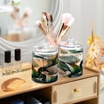 thumbnail image 6 of 2 Pack Beautiful Soft Lilies Flower Qtip Holder Dispenser Clear Plastic Storage Apothecary Jars for Cotton Swabs Balls Pads Floss, 6 of 7