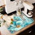 Dish Drying Mat for Kitchen Counter 18x24 Blue Butterflies and Flowers ...