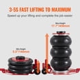 thumbnail image 4 of VEVOR Air Jack, 3 Ton/6600 lbs Triple Bag Air Jack, Airbag Jack with Six Steel Pipes, Lift up to 17.7 inch/450 mm, 3-5 s Fast Lifting Pneumatic Jack, with Long Handles for Cars, Garages, Repair, (Red), 4 of 9