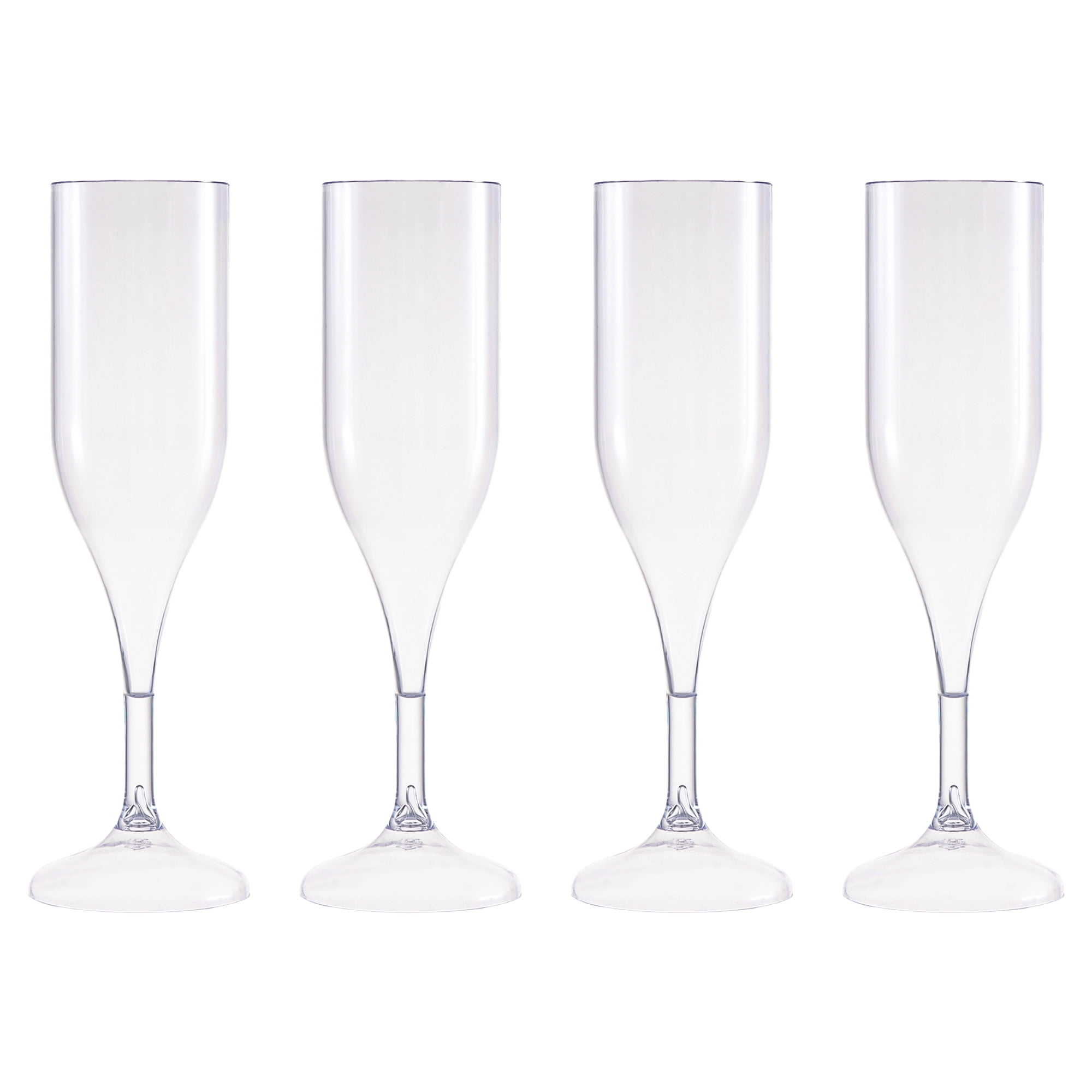 4 Count, 5 FL OZ Clear Plastic Champagne Glasses, by Way To Celebrate