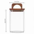 thumbnail image 2 of 3-Pack 40oz Square Glass Jars with Wooden Lids - Airtight Food-Grade Storage Containers for Coffee Beans, Nuts, Snacks & Salads, 2 of 7