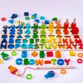 thumbnail image 4 of Juguete Rompecabezas de Madera Montessori de 6 pulgadas （18*40*7.5cm）, Juego Educativo Niños 3 4 5 6 Años Aprende Letras Formas y Matemáticas Contar Números – Dígitos, 4 of 5