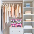 thumbnail image 6 of 40L Lidded Home Storage Bins Foldable Storage Box with Handle for Home Bedroom Closet, Rainbow Ikat Printed, 6 of 7