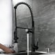 Homary Pull Down Pre-rinse Spring Sprayer Matte Black Kitchen Sink Faucet with Deck Plate Solid Brass - image 4 of 8