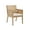 Natural Frame, variant on Guyou Rattan Dining Chairs Set of 2, Mid Century Modern Linen Upholstered Dining Room Armchairs, Farmhouse Wooden Kitchen Chairs with Cane Back and Black Hardwood Frame for Living Room, Beige