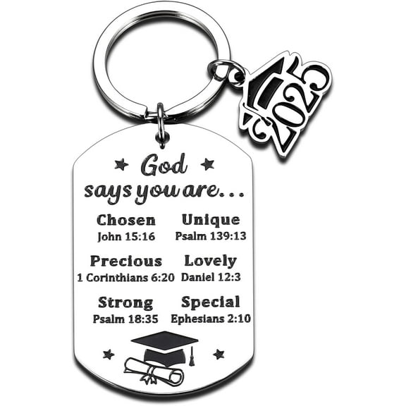 Class of 2025 Keychain Graduation Gifts for Him Her 2025 Graduation Gifts for Senior Middle High School Boys Girls Religious College Grad Keychain 2025 Religious