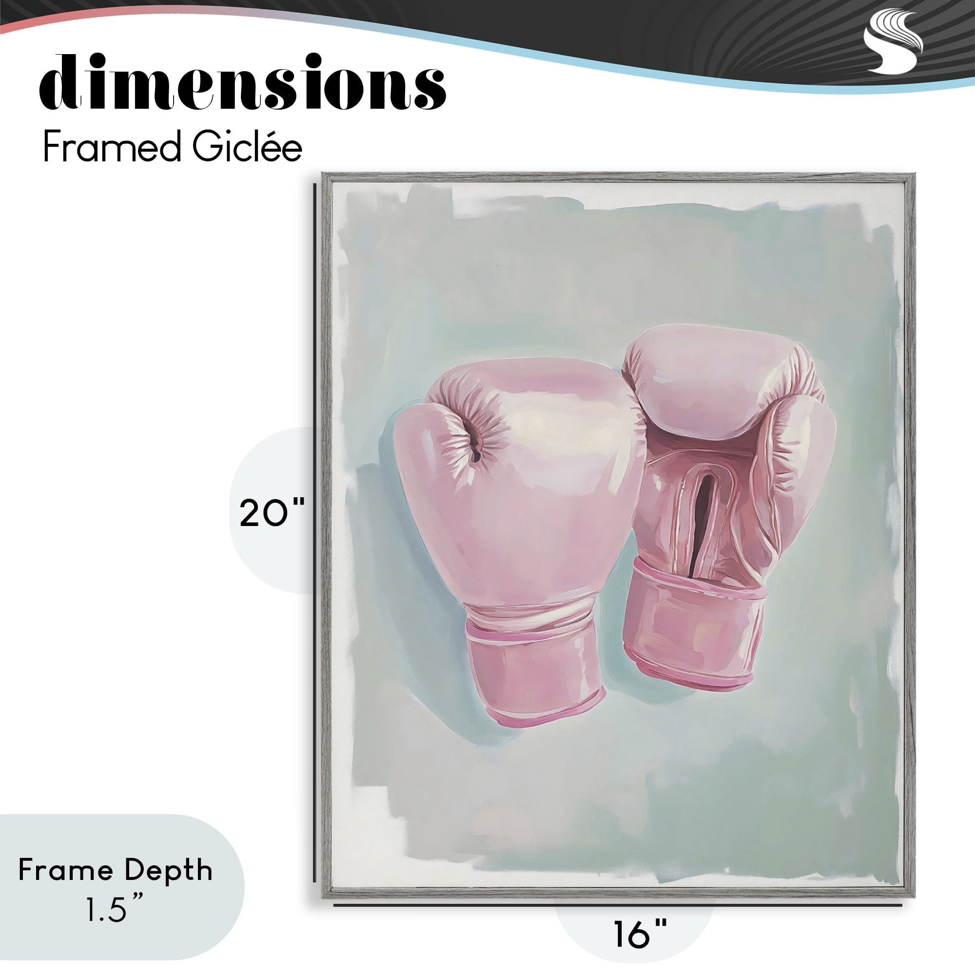 Stupell Industries Feminine Pink Boxing Gloves Gray Framed Giclee Art, design by The Prints Vibe