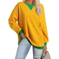 thumbnail image 2 of Bixock Summer Women's Clothing,Long Sleeve Shirts for Women,Blouse for Women Color Embroidery Crew Neck Long Sleeve Pullover Sweatshirt Tops, 2 of 6