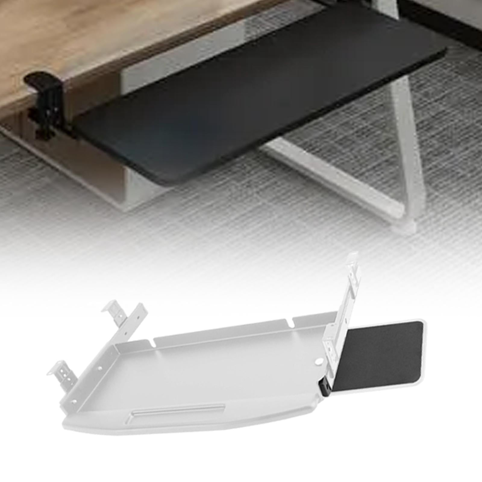 TISHITA Keyboard Tray under Desk Sliding Keyboard Drawer Silent Slide Rail for Typing Computer Drawer Keyboard Shelf for Workstations Gray w Mouse Board