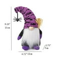thumbnail image 2 of Jinswick 1Pcs Halloween Gnomes Plush Decor Handmade Swedish Gnome Scandinavian Gnomes Ornaments with Purple Witch Hat Halloween Table Decorations Gifts, 2 of 8