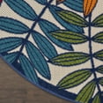 thumbnail image 7 of 4â€™ Round Multicolored Leaves Indoor Outdoor Area Rug, 7 of 7