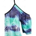 thumbnail image 3 of Camiseta de Pañuelo con Estampado de Mariposa en Talla Extra Rosegal  Camisetas tallas grandes, 3 of 5