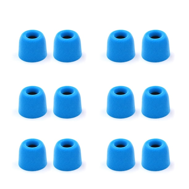 Bearachild 6 pares de almohadillas para los oídos, almohadillas elásticas para los oídos de espuma con reducción de ruido, tapones para los Cables de audio/vídeo Azul