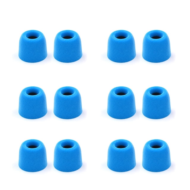 bedienty 6 Paires de Coussinets d'Oreille Eaps Portables Embouts de Poche Réutilisables Bouchons d'Oreille de Remplacement Fournitures pour Casque Bleu 1Ensemble