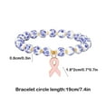 thumbnail image 3 of YiJuHui 1pcs Breast Cancer Awareness Bracelet Pink Ribbon Charity Jewelry with Rhinestone Heart Charm for Women Support Hope Strength Fundraiser Gift 19*19*1CM, 3 of 6