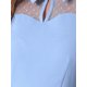 thumbnail image 5 of Blusa de malla transparente para mujer INSPIRE CHIC con cuello de solapa, abertura en forma de llave y peplum con volantes, talla M, azul claro, 5 of 6