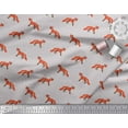 thumbnail image 3 of Soimoi Gray Cotton Jersey Fabric Fox Animal Print Fabric by the Yard 58 Inch Wide, 3 of 3