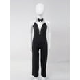 thumbnail image 3 of Haitryli Girl's Wide Leg Pants Dancing Gowns Sleeveless Bodysuit Unitards Latin Jazz Dance Performance Costume Black 12, 3 of 7