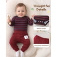 thumbnail image 5 of KIMI BEAR Newborn Baby Boy Layette Set 0-3 Months Winter Clothes 3 Packs Rompers Pants Coat with Hat Gloves Outfits Set Essentials Clothing Brown, 5 of 8